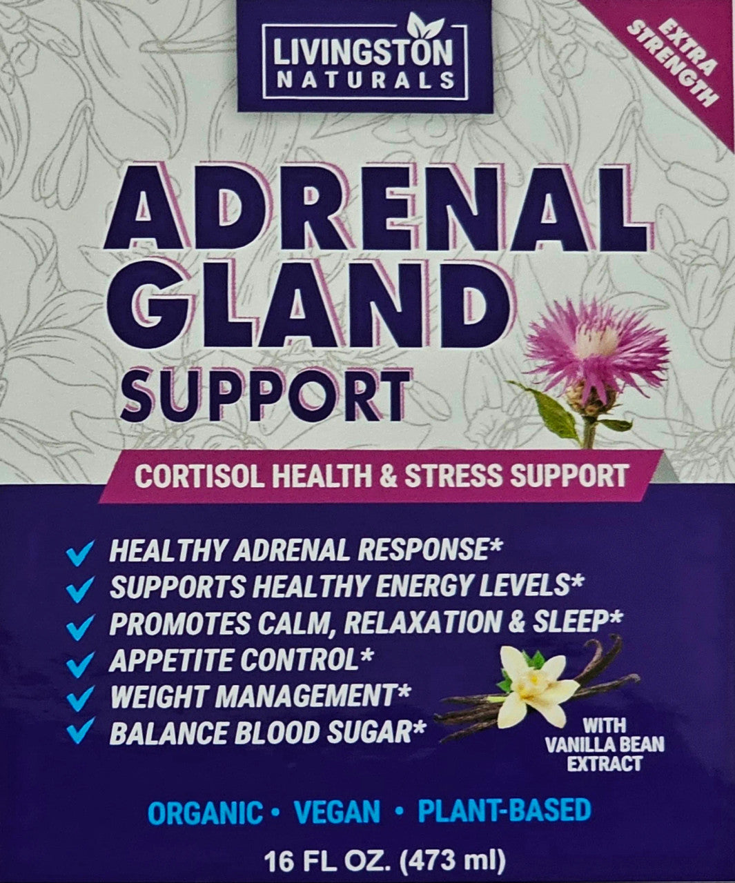 Adrenal Gland Support, Plant-Based Supplement, 16oz