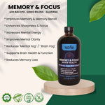 Memory & Focus Brain Health Supplement - Plant-Based Formula, 16 oz