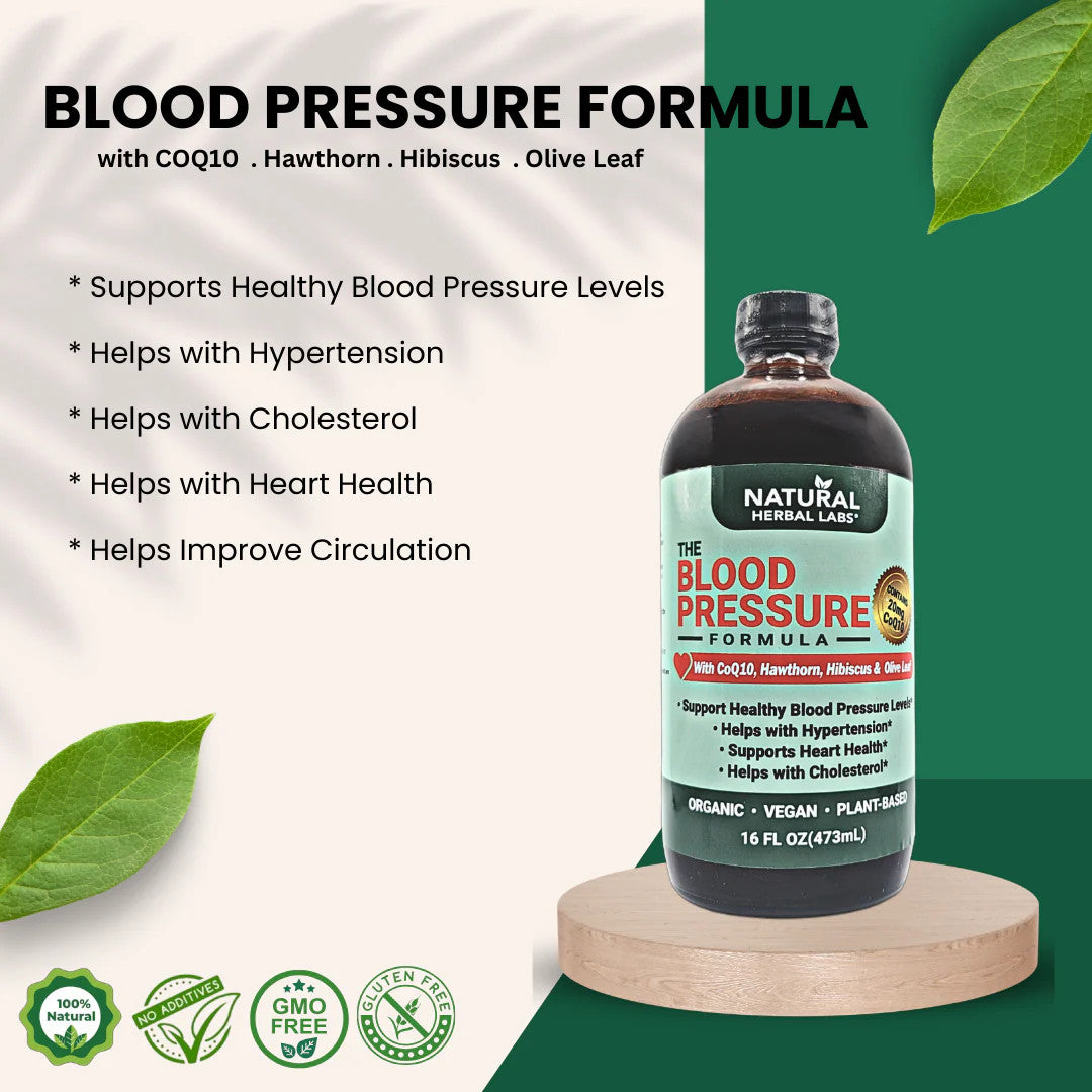 Blood Pressure Support Formula - Plant-Based Herbal Supplement - 16 oz