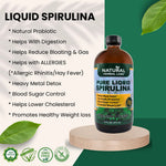 Pure Liquid Spirulina Superfood - Plant-Based Nutritional Supplement, 16 oz