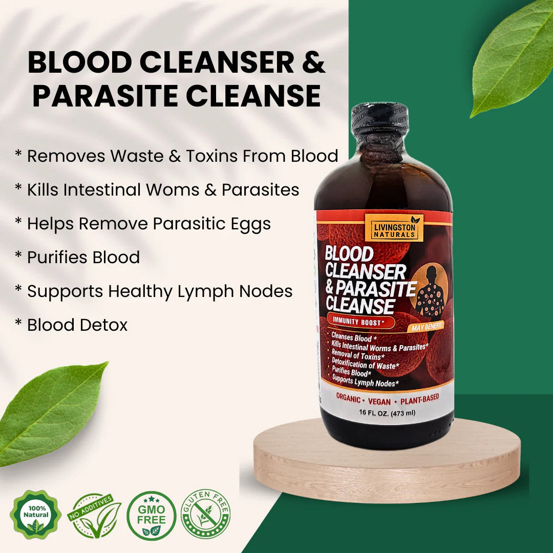 Organic Blood Cleanser and Parasite Cleanse - Natural Herbal Detox Formula