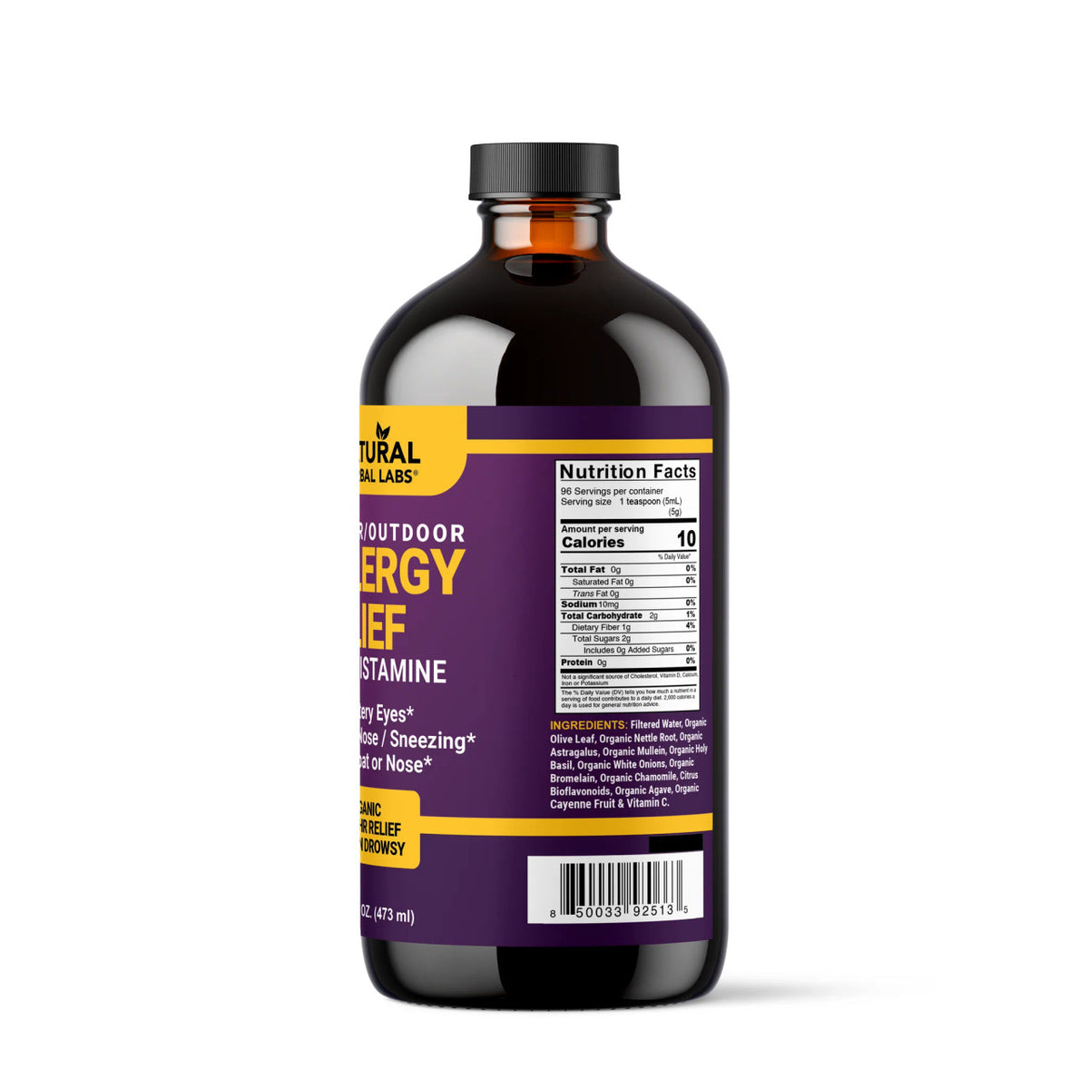 Fast Acting Plant-Based Allergy Relief, 16 oz - Natural Herbal Solution