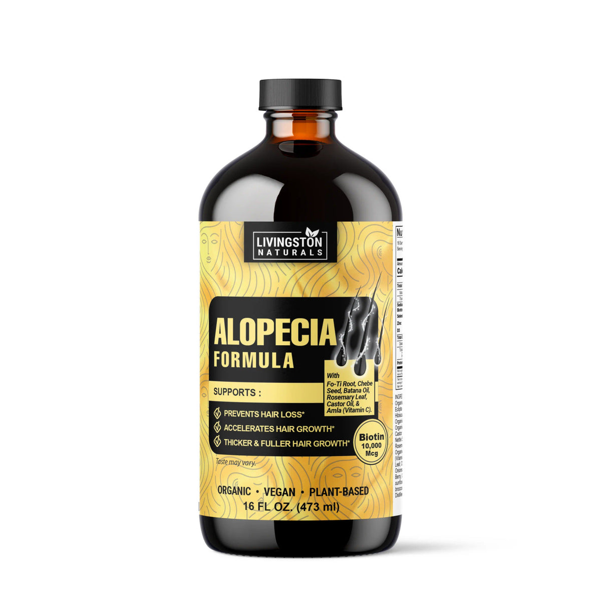Organic Alopecia Treatment - Plant-Based Hair Growth Formula, 16 oz