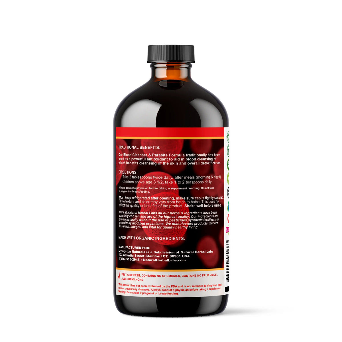 Organic Blood Cleanser and Parasite Cleanse - Natural Herbal Detox Formula