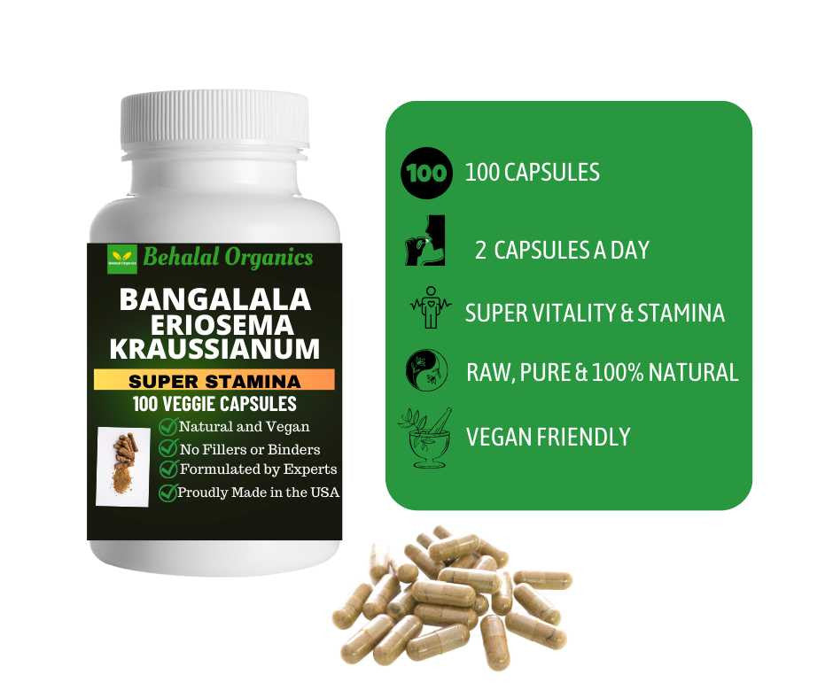 Bangalala 500mg - 100 Quick vegan Capsules Behalal Organics