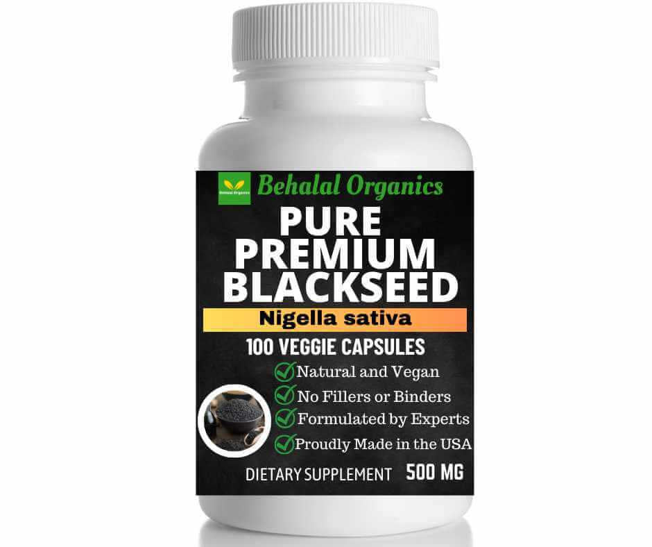 Black Seed Capsules - 1.5% Thymoquinone, 500 mg per Serving - Highest Concentration - Concentrate from Nigella Sativa, Raw Form, Vegan, Bottle (100 capsules) 