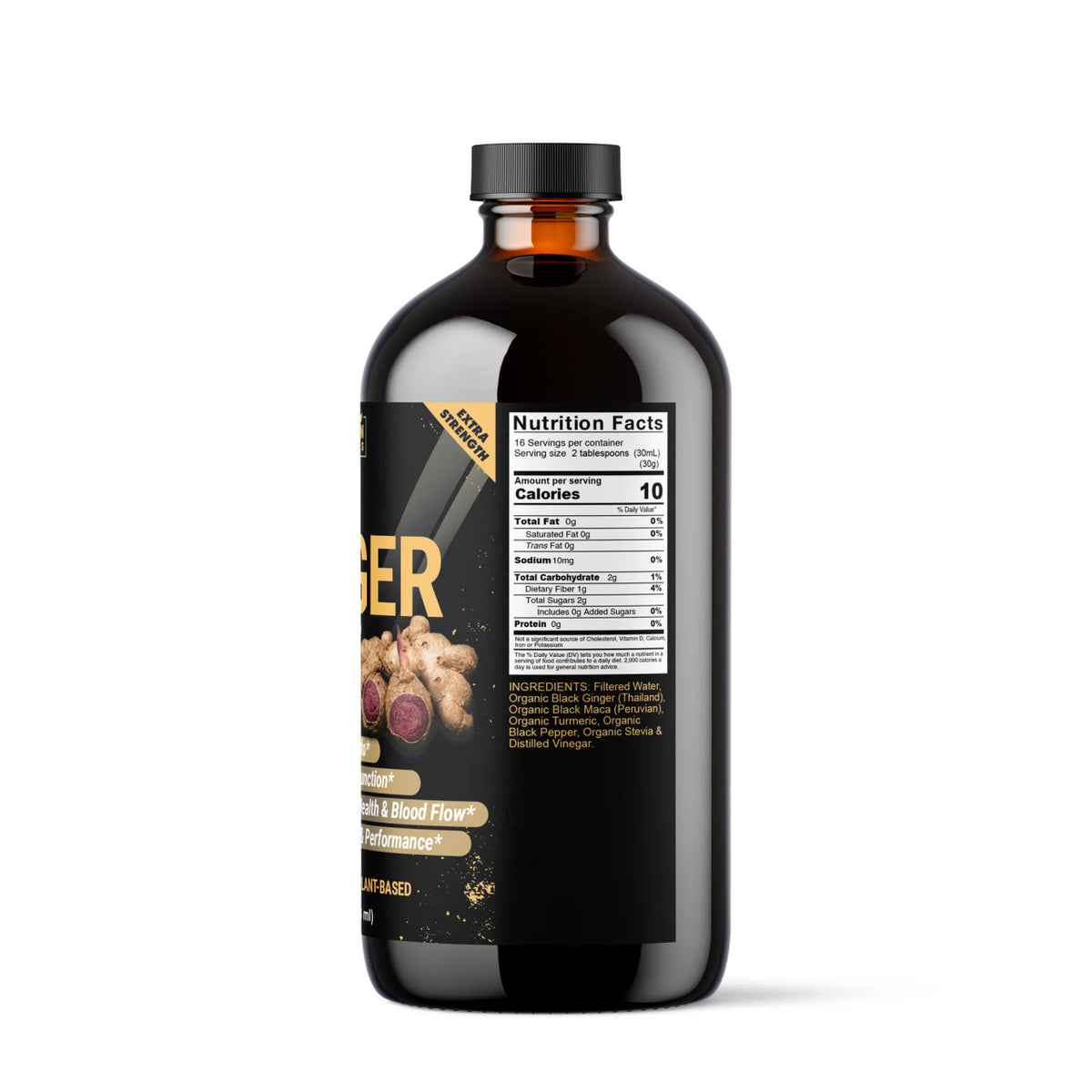 Organic Black Ginger and Black Maca Supplement, 16 oz