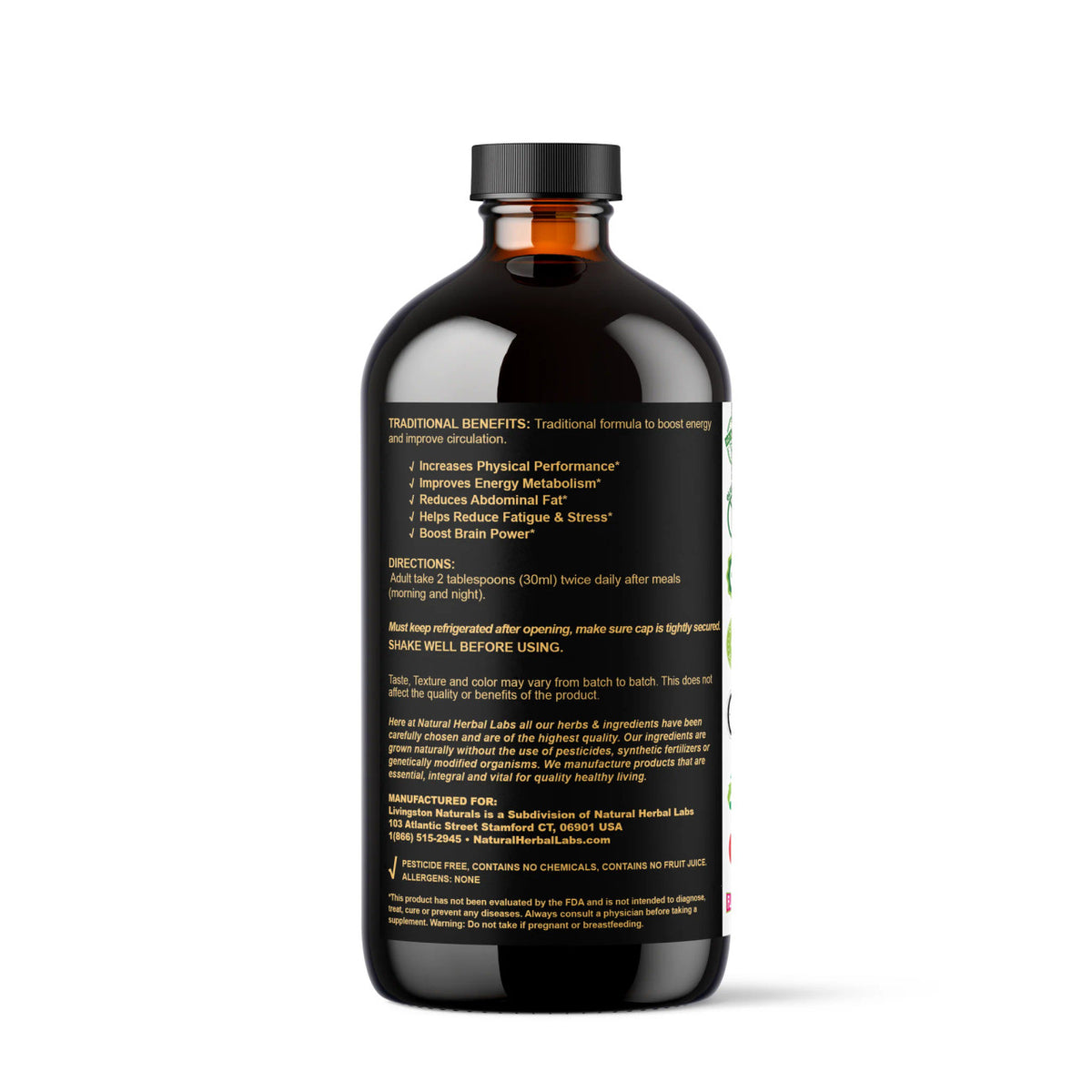 Organic Black Ginger and Black Maca Supplement, 16 oz