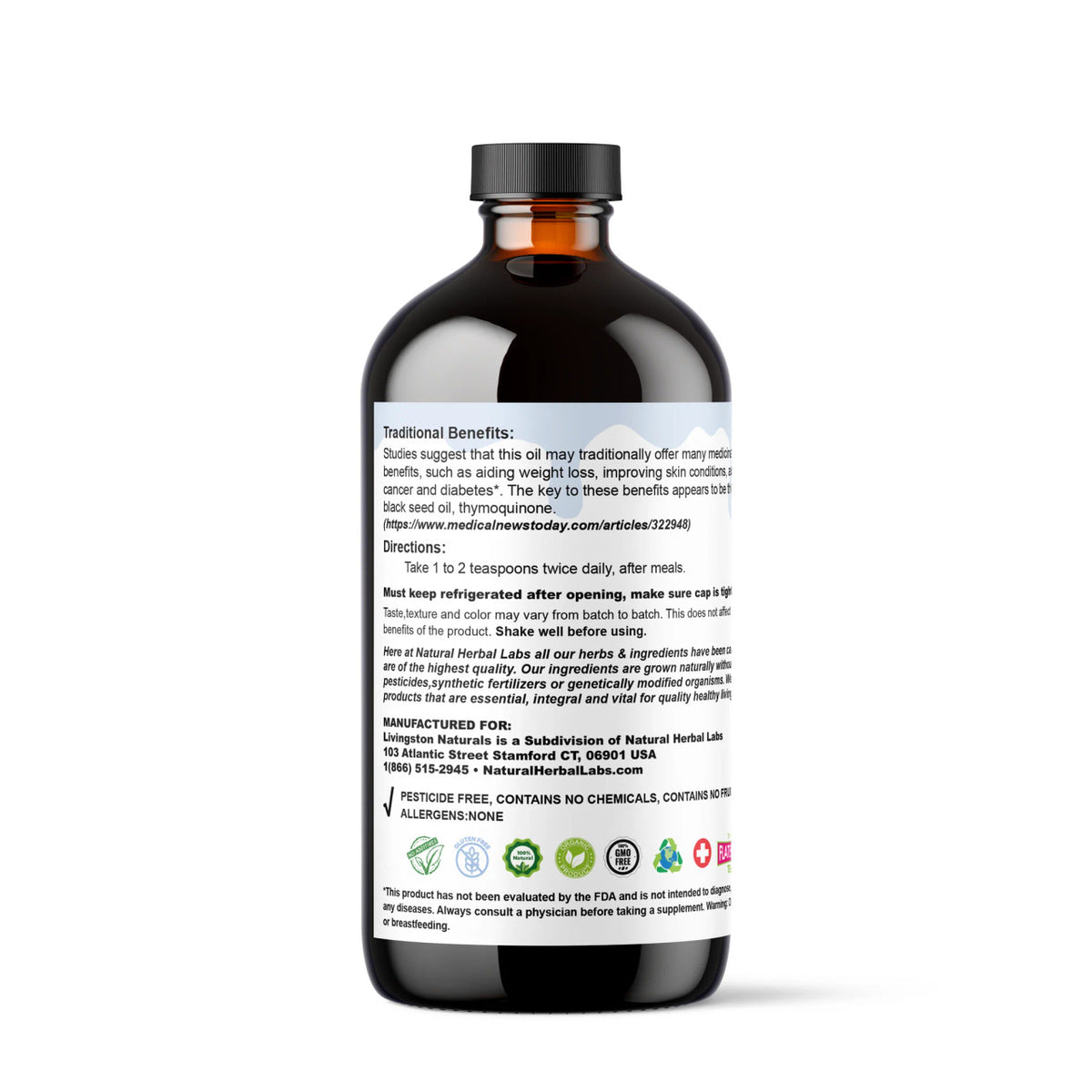 Cold Pressed Black Seed Oil - Edible Nigella Sativa Cumin Extract