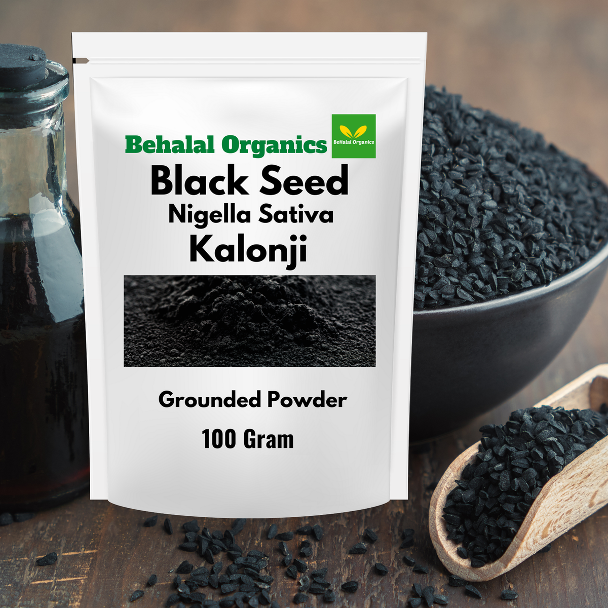 Black Seed Powder (Over 1.5% Thymoquinone ) - 100 gram Behalal Organics