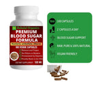 Blood Sugar Formula Premium Support with Abere, Cinnamon, Fenugreek, Bittermelon 100 Counts Behalal Organics