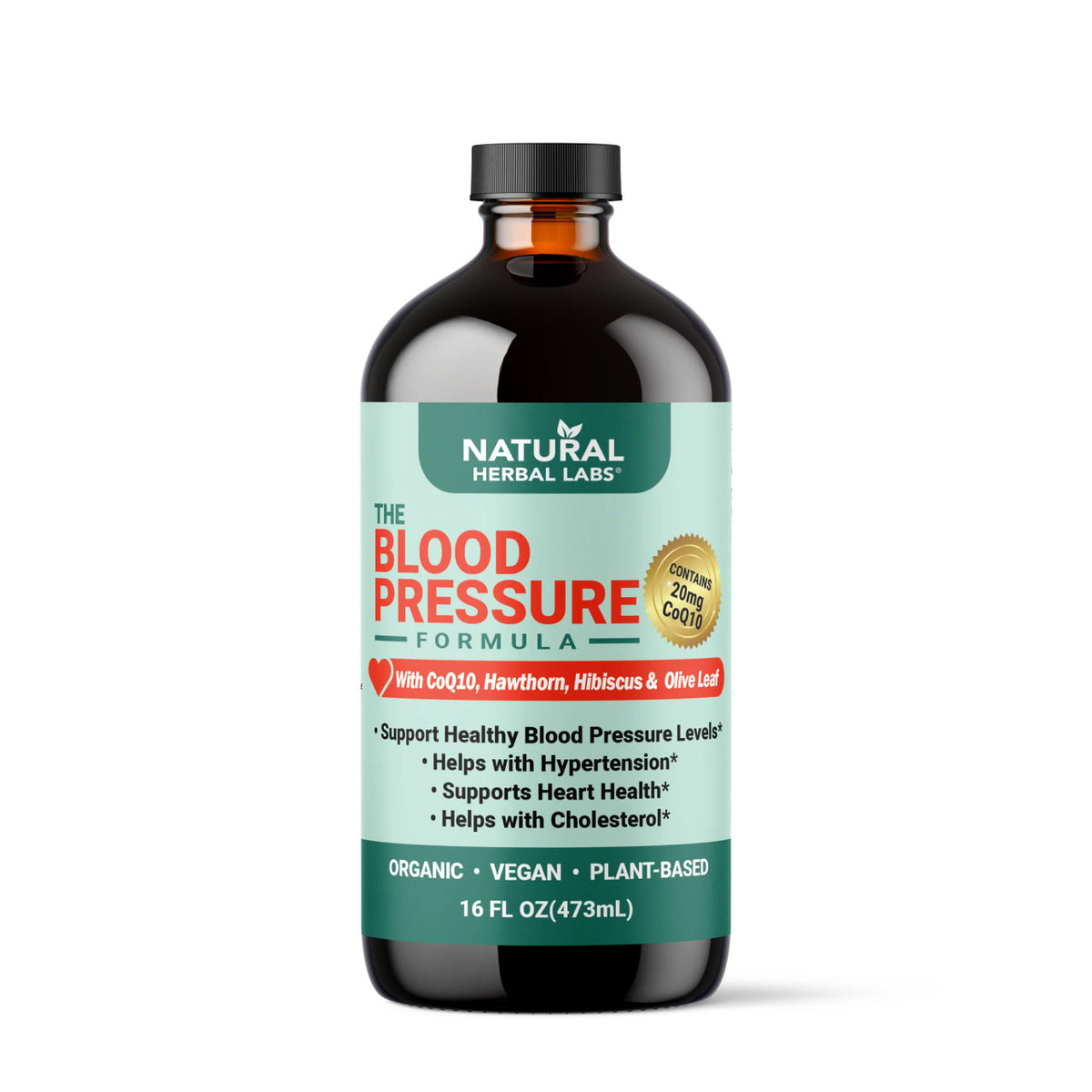 Blood Pressure Support Formula - Plant-Based Herbal Supplement - 16 oz