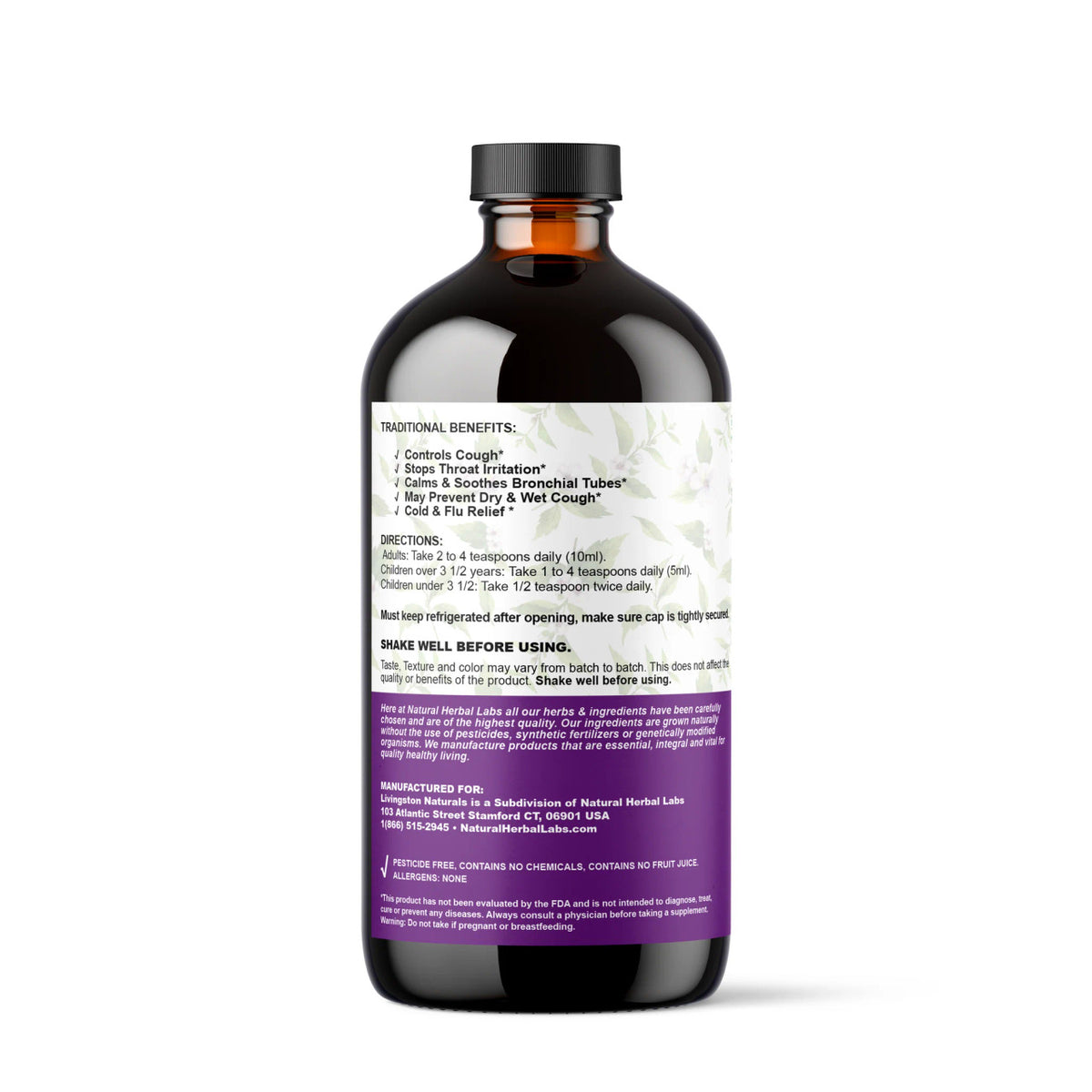Plant-Based Cough Formula with Manuka Honey - Natural Relief for Coughs and Throat Irritation