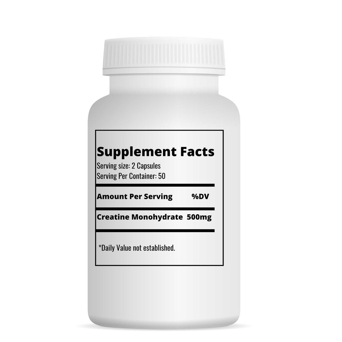 Creatine Monohydrate -500 mg 100 Quick Capsules Behalal Organics