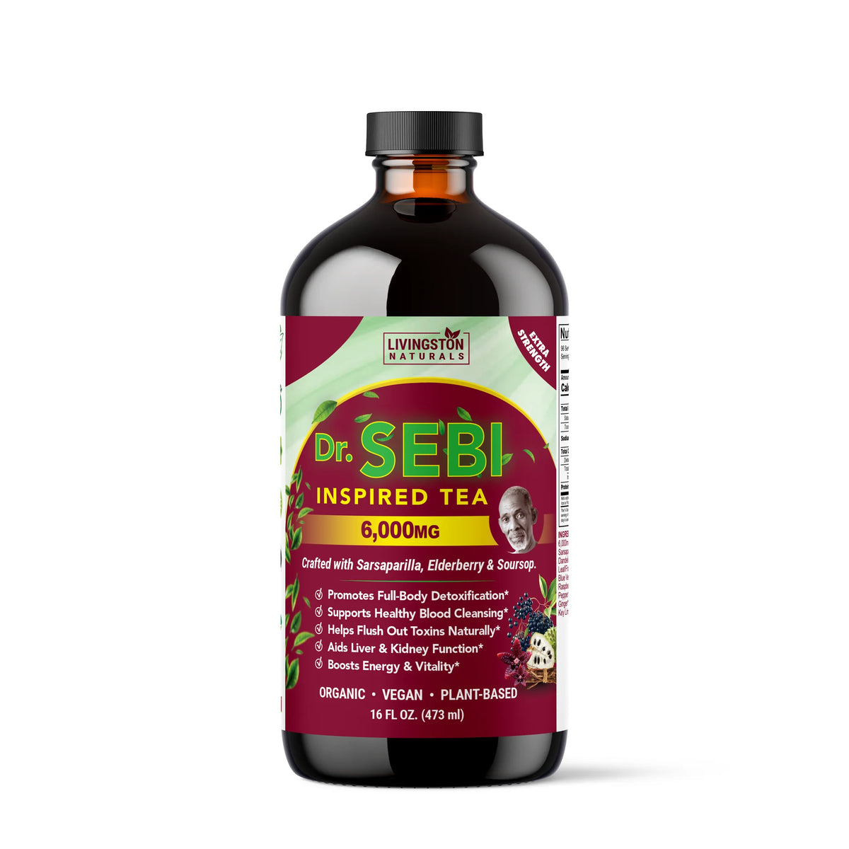 Dr. Sebi Herbal Tea 16 oz – Sarsaparilla, Elderberry & Soursop Blend