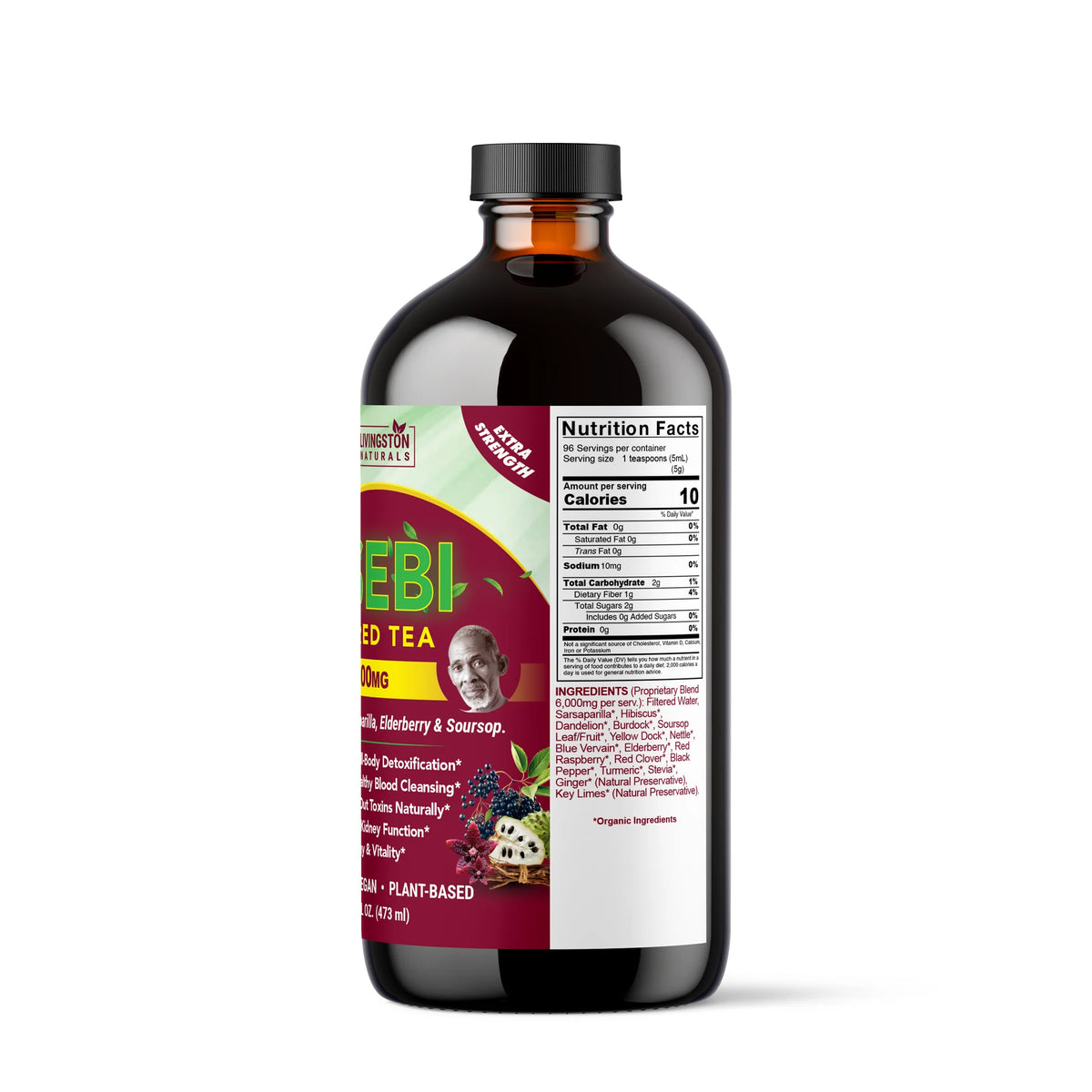 Dr. Sebi Herbal Tea 16 oz – Sarsaparilla, Elderberry & Soursop Blend
