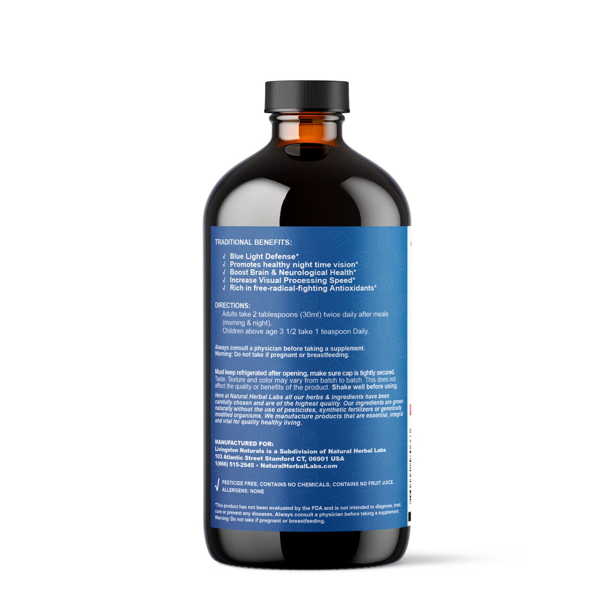 EYE HEALTH Support Supplement, Plant-Based Formula for Vision Wellness, 16 oz