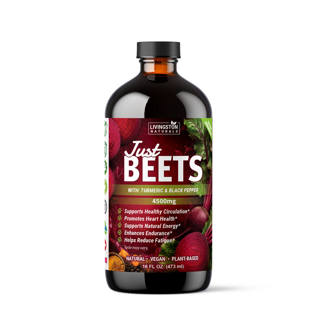 Just Beets 16 oz – Liquid Beetroot Supplement for Heart & Circulatory Wellness