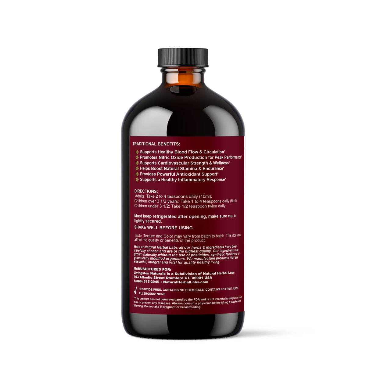 Just Beets 16 oz – Liquid Beetroot Supplement for Heart & Circulatory Wellness