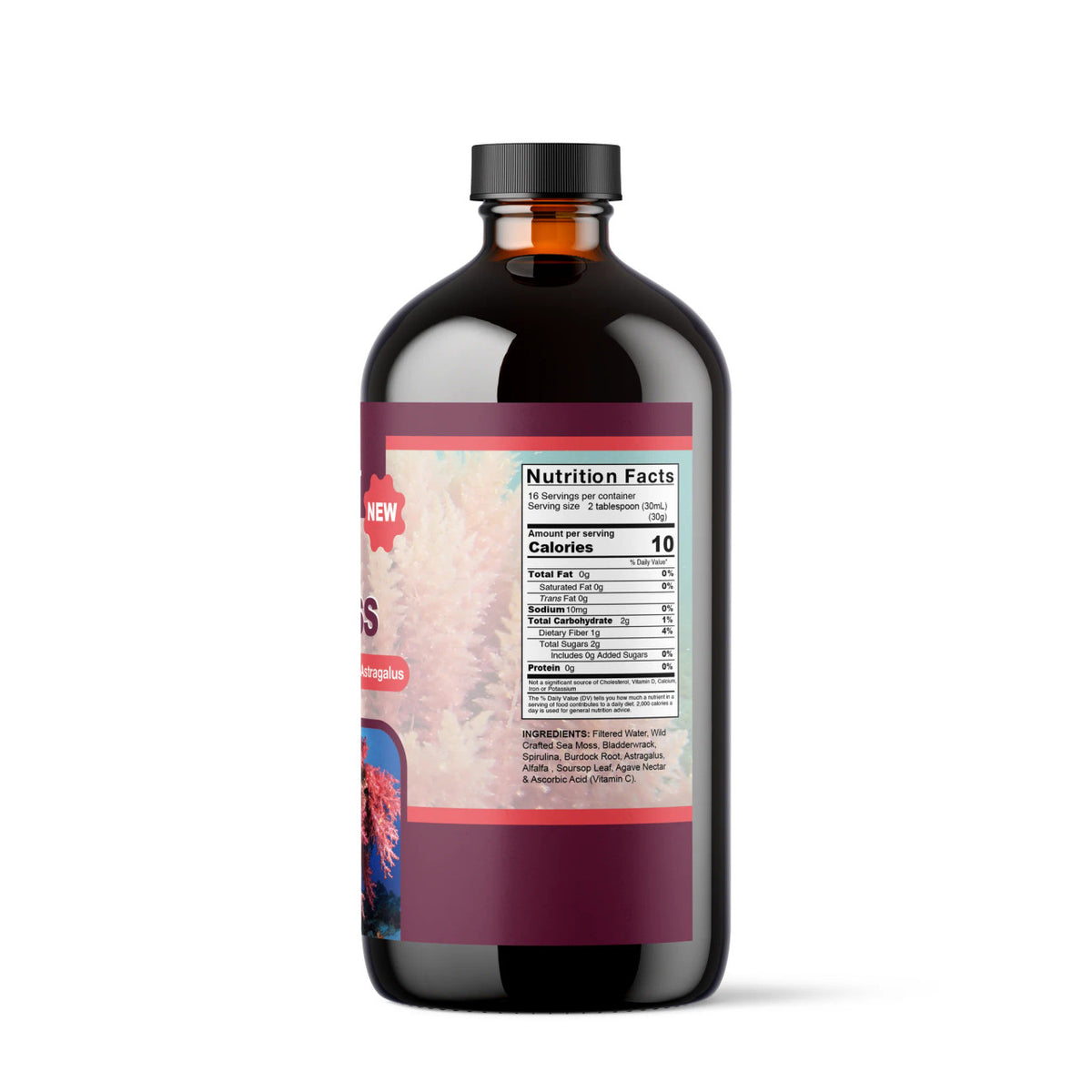 Sea Moss, Bladderwrack, and Burdock Root Herbal Tonic for Wellness