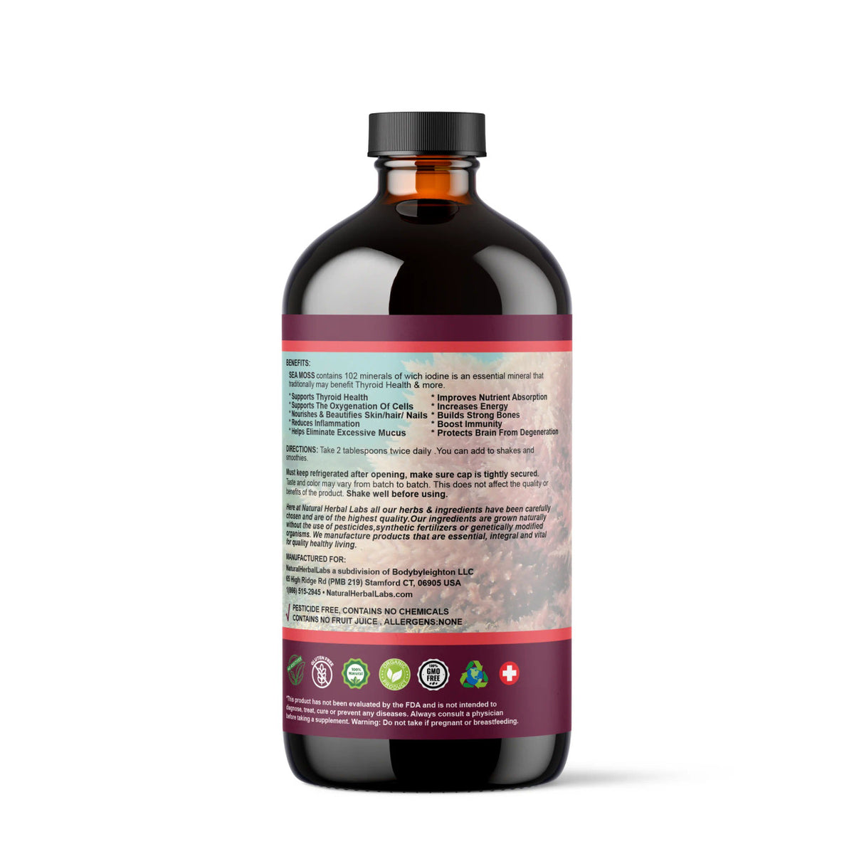 Sea Moss, Bladderwrack, and Burdock Root Herbal Tonic for Wellness