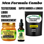 Natural Male Performance Booster – Formulated with powerful herbs like Mondia whitei and Omusongola, traditionally used to enhance male libido, energy, and endurance.

⚡ Supports Energy & Stamina – Ginseng and Palm Pollen promote natural vitality, helping you stay energized, focused, and resilient throughout the day.

❤️ Enhances Libido & Drive – Helps boost testosterone levels naturally to support sexual health, performance, and confidence.

? Fertility & Reproductive Support – Date Palm, Sidr Honey, and M