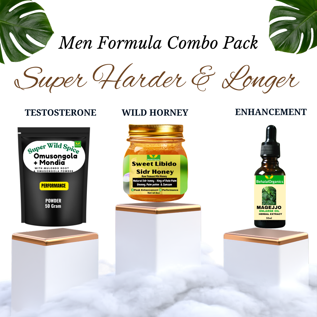 Why Choose Our Combo Pack?
Holistic support for male vitality

Ideal for men with low energy, reduced libido, or fertility concerns

Safe, natural alternative to synthetic boosters

Trusted traditional ingredients in one powerful formula