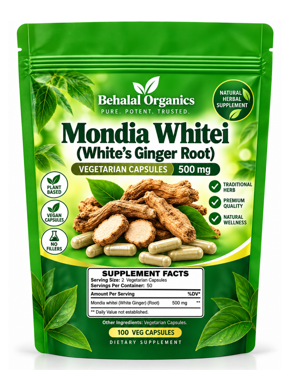 Mondia Whitei (Mulondo) Root Powder WHITE GINGER