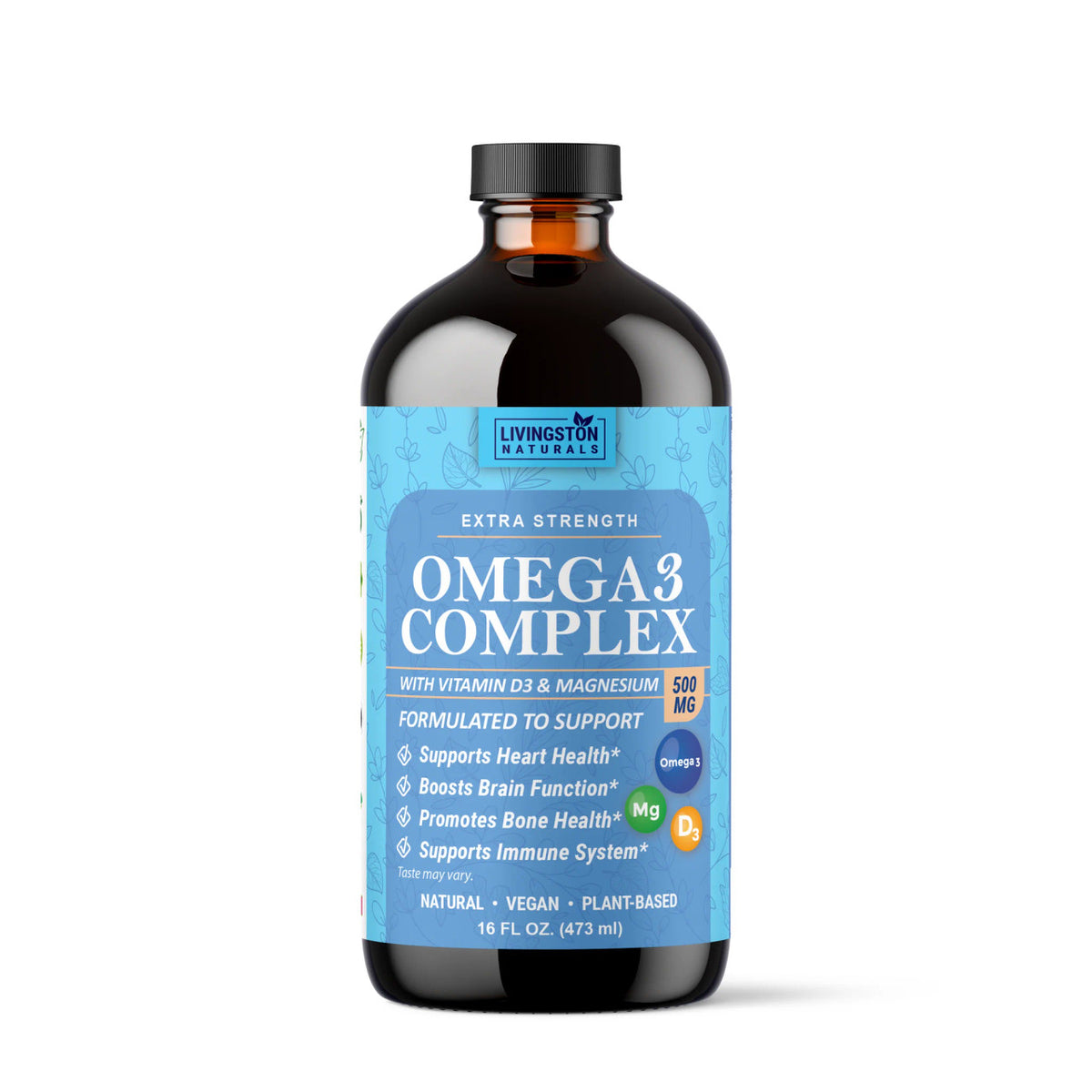 Plant-Based Omega 3 Complex, 16 oz - Herbal Supplement for Heart and Brain Health