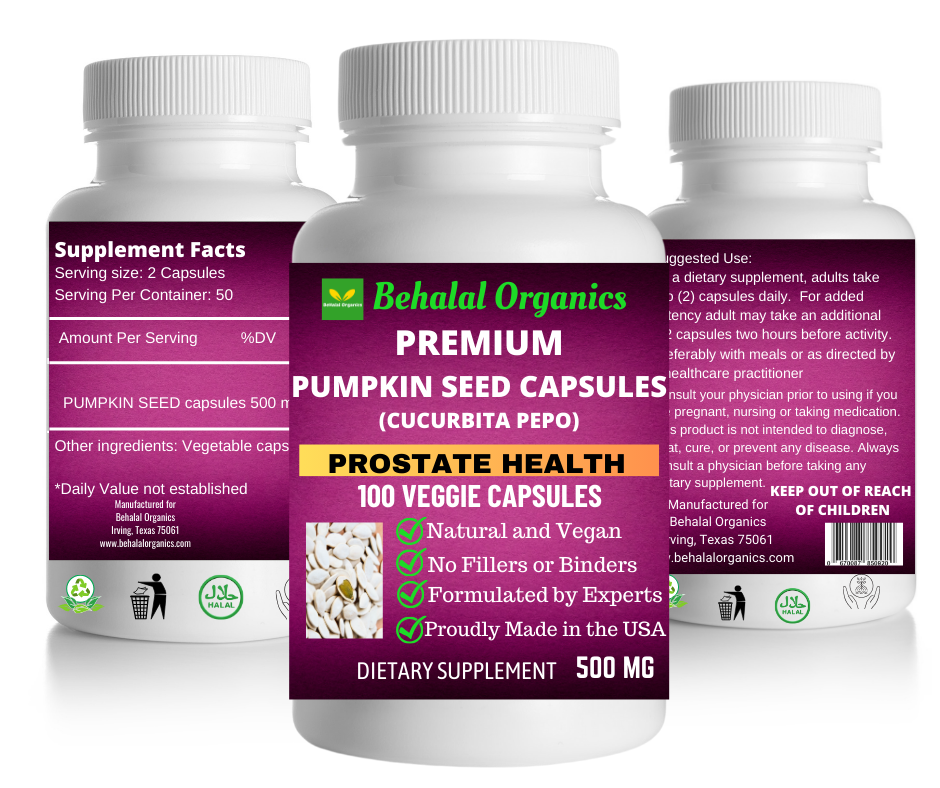 Pumpkin seed 100 Quick Release Capsules - 500mg Per Capsule