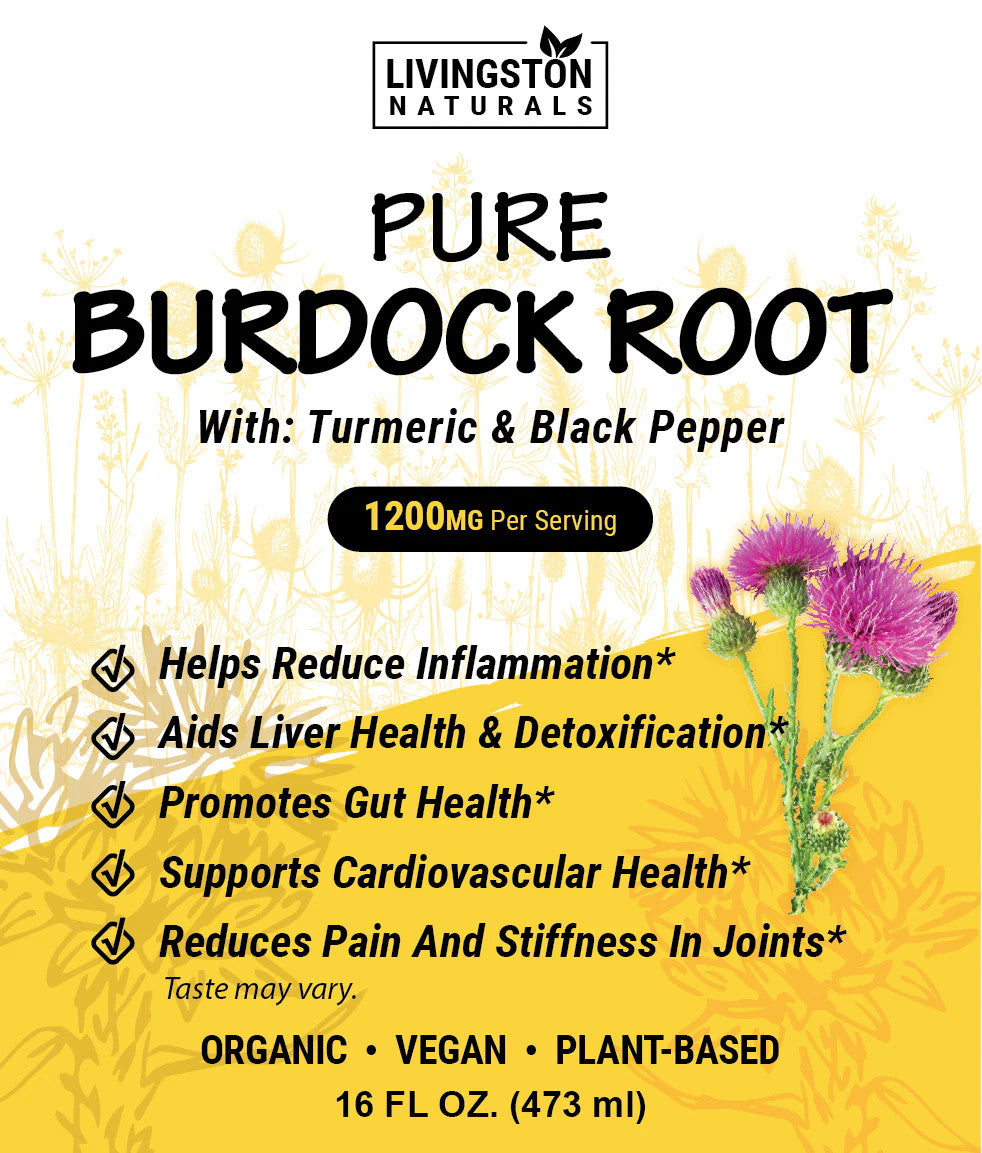Pure Burdock Root with Turmeric and Black Pepper Supplement