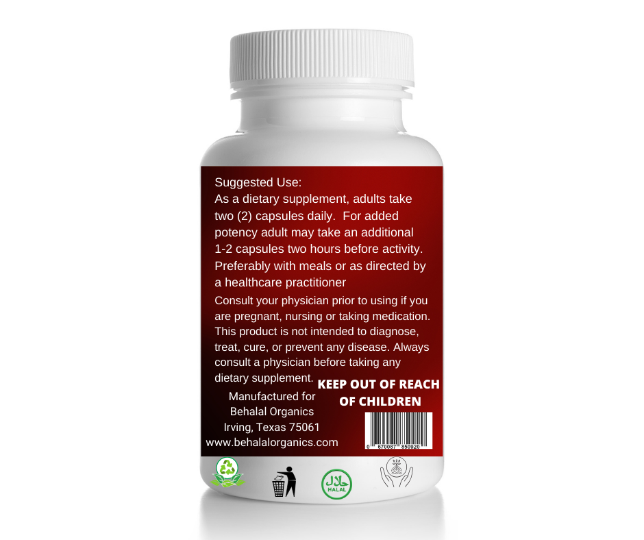 Papaya seed 100 Quick Release Capsules - 500mg Per Capsule Behalal Organics
