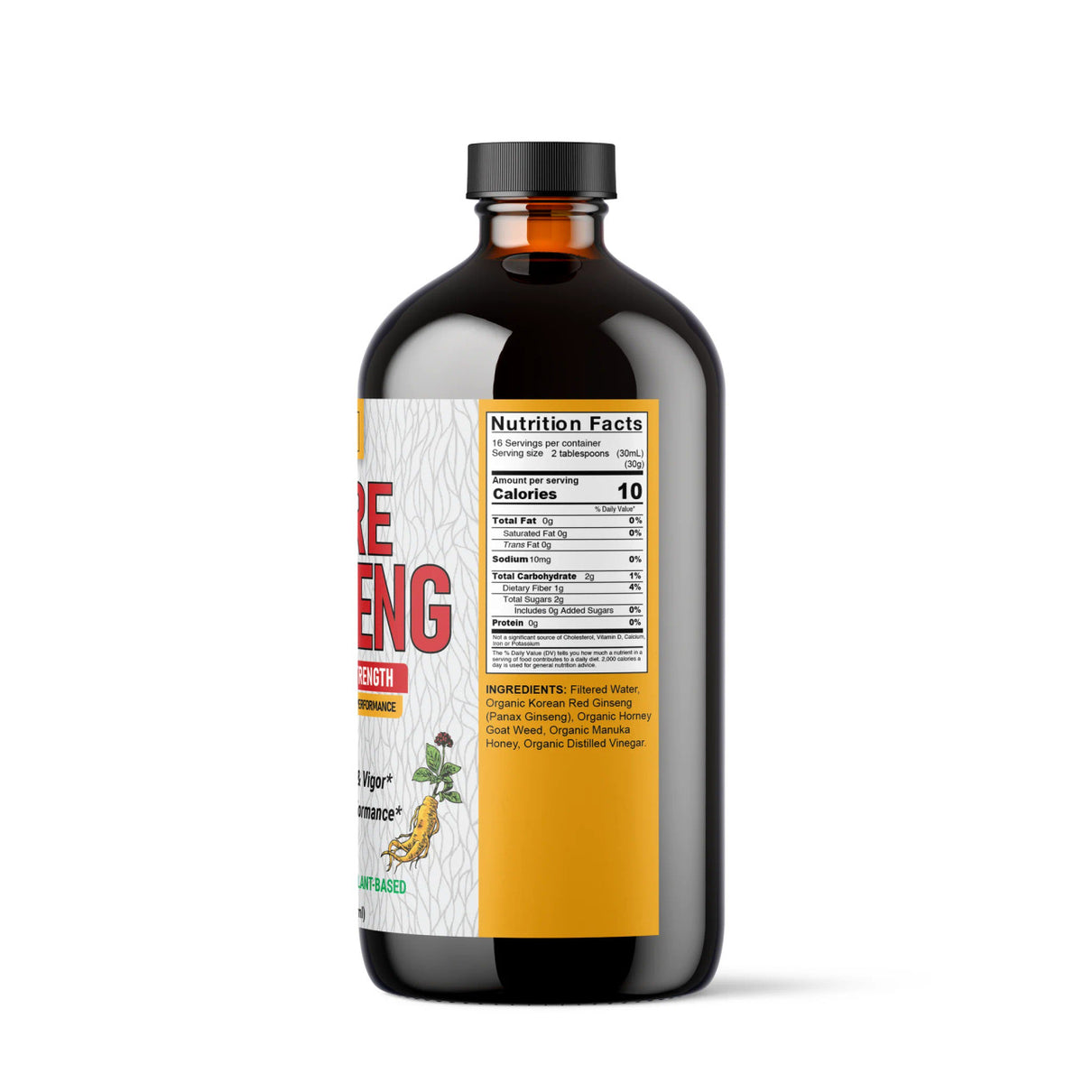 Pure Ginseng Plant-Based Maximum Strength Supplement 16oz