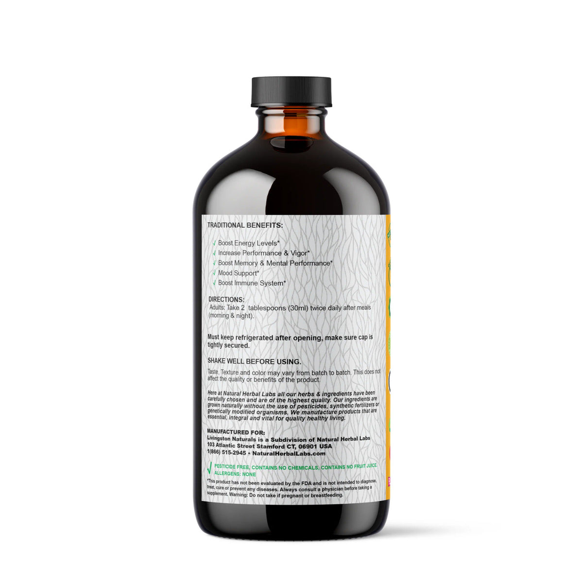 Pure Ginseng Plant-Based Maximum Strength Supplement 16oz