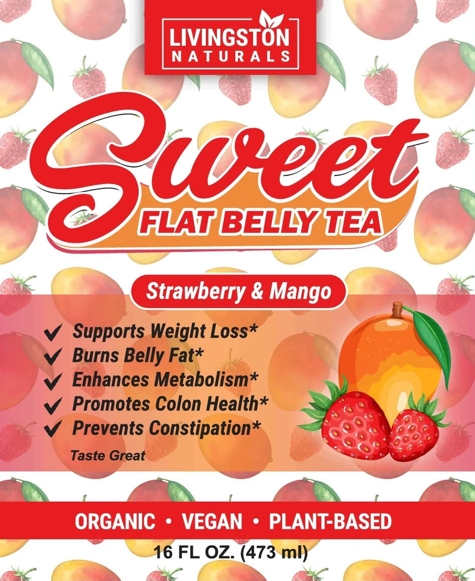 Sweet Flat Belly Tea, Plant-Based Herbal Blend, 16 oz - Natural Weight Management Solution