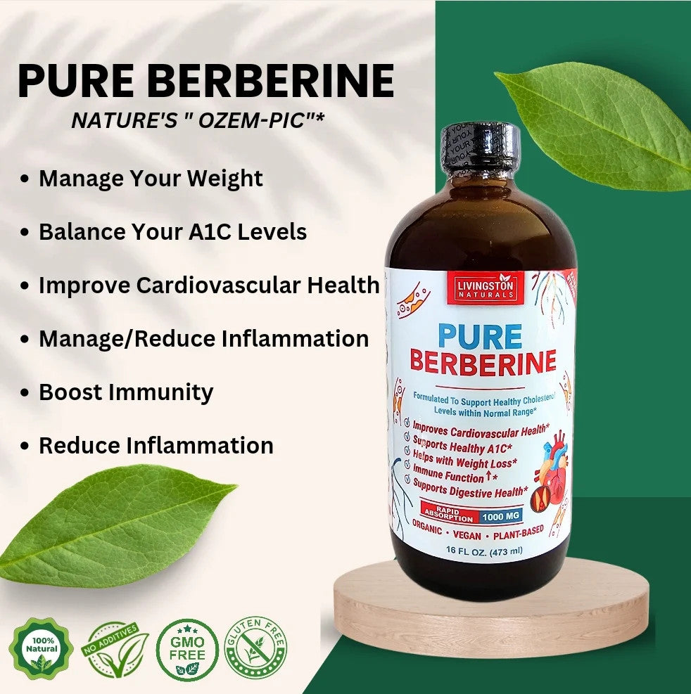 PURE BERBERINE Plant-Based Supplement, 16 oz