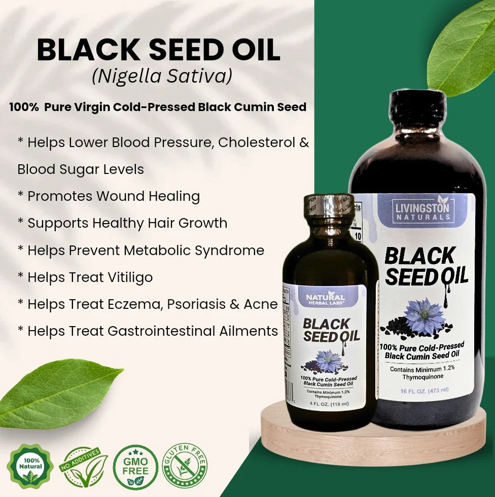 Cold Pressed Black Seed Oil - Edible Nigella Sativa Cumin Extract