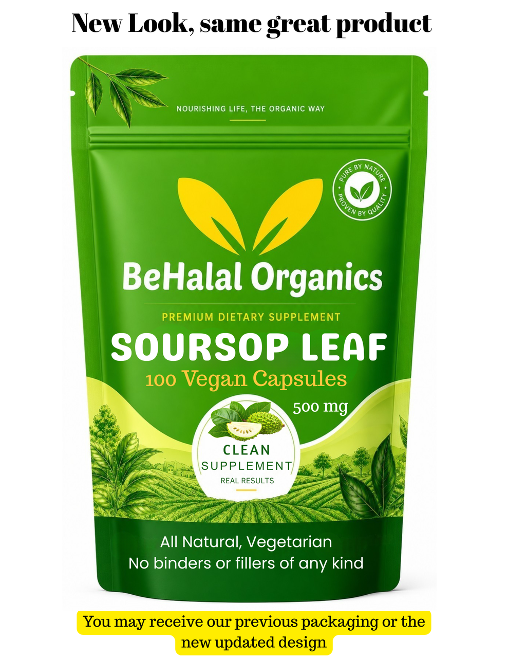 Soursop Graviola Leaf Powder 100% Pure Organic Capsules - Behalal Organics Behalal Organics