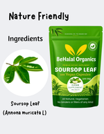Soursop Graviola Leaf Powder 100% Pure Organic Capsules - Behalal Organics Behalal Organics