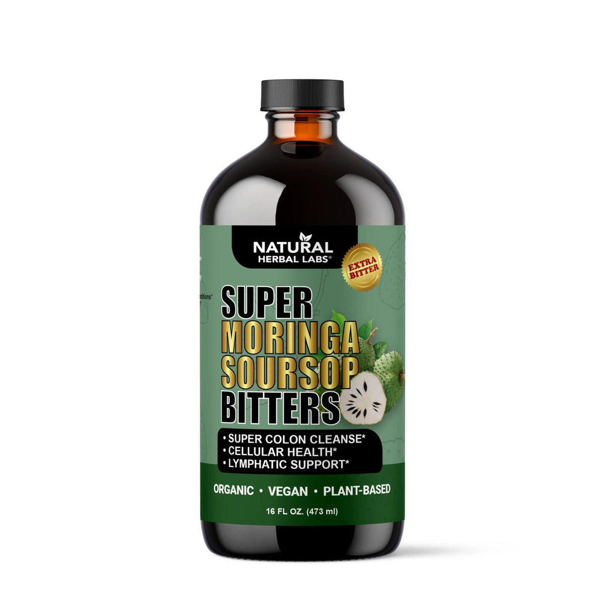 Soursop Bitters with Moringa and Turmeric – 16oz Herbal Tonic for Digestive Health and Wellness