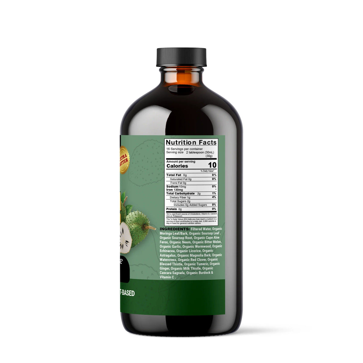 Soursop Bitters with Moringa and Turmeric – 16oz Herbal Tonic for Digestive Health and Wellness