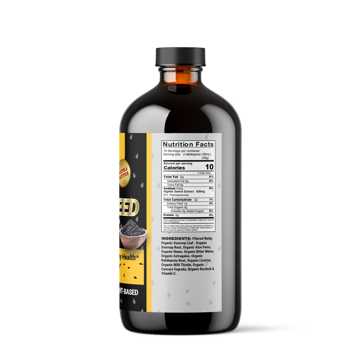 Black Seed Detox Bitter Tonic - 16 oz | Natural Herbal Detox Supplement