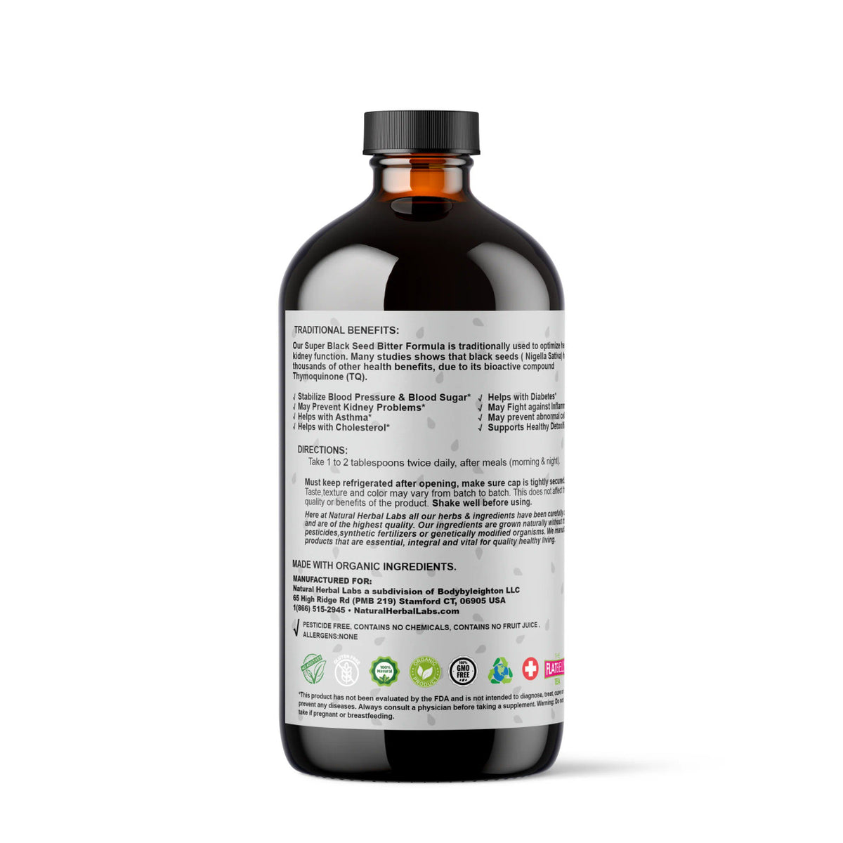 Black Seed Detox Bitter Tonic - 16 oz | Natural Herbal Detox Supplement