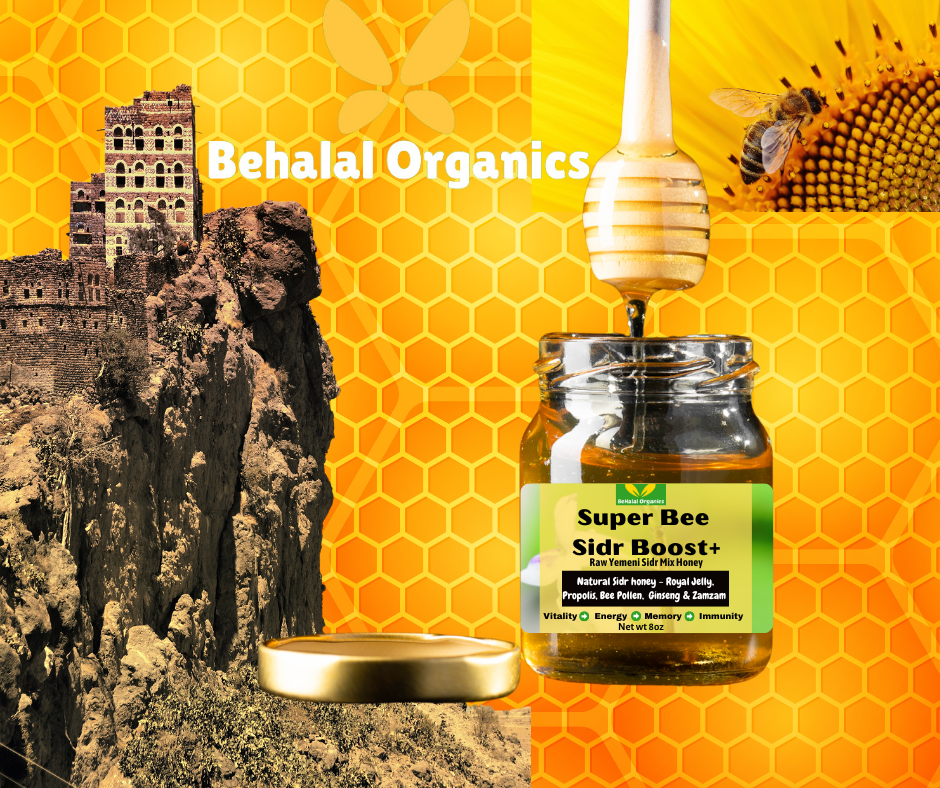 Premium Yemeni Sidr Honey blended with Royal Jelly, Bee Pollen, Propolis & Ginseng. Supports daily vitality.