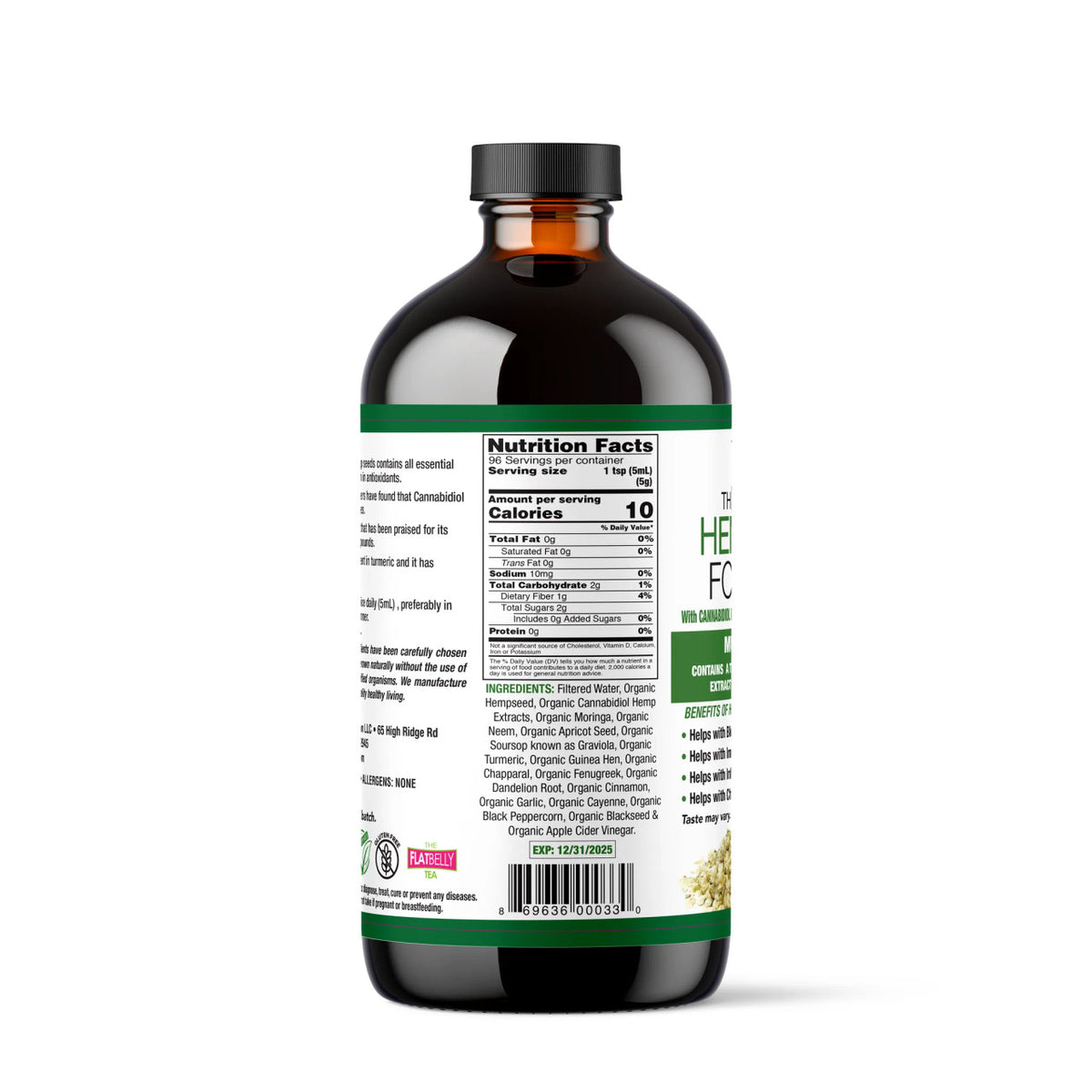 HEMPSEED Moringa Turmeric Soursop Plant-Based Supplement | 16oz