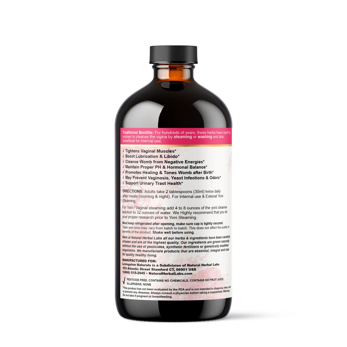 Plant-Based Yoni Cleanse 16 oz - Herbal Feminine Cleanse for Intimate Wellness